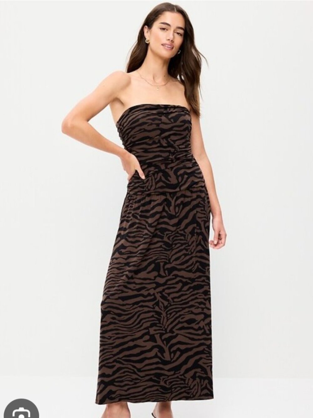 Fit & Flare Drop-Waist Maxi Tube Dress